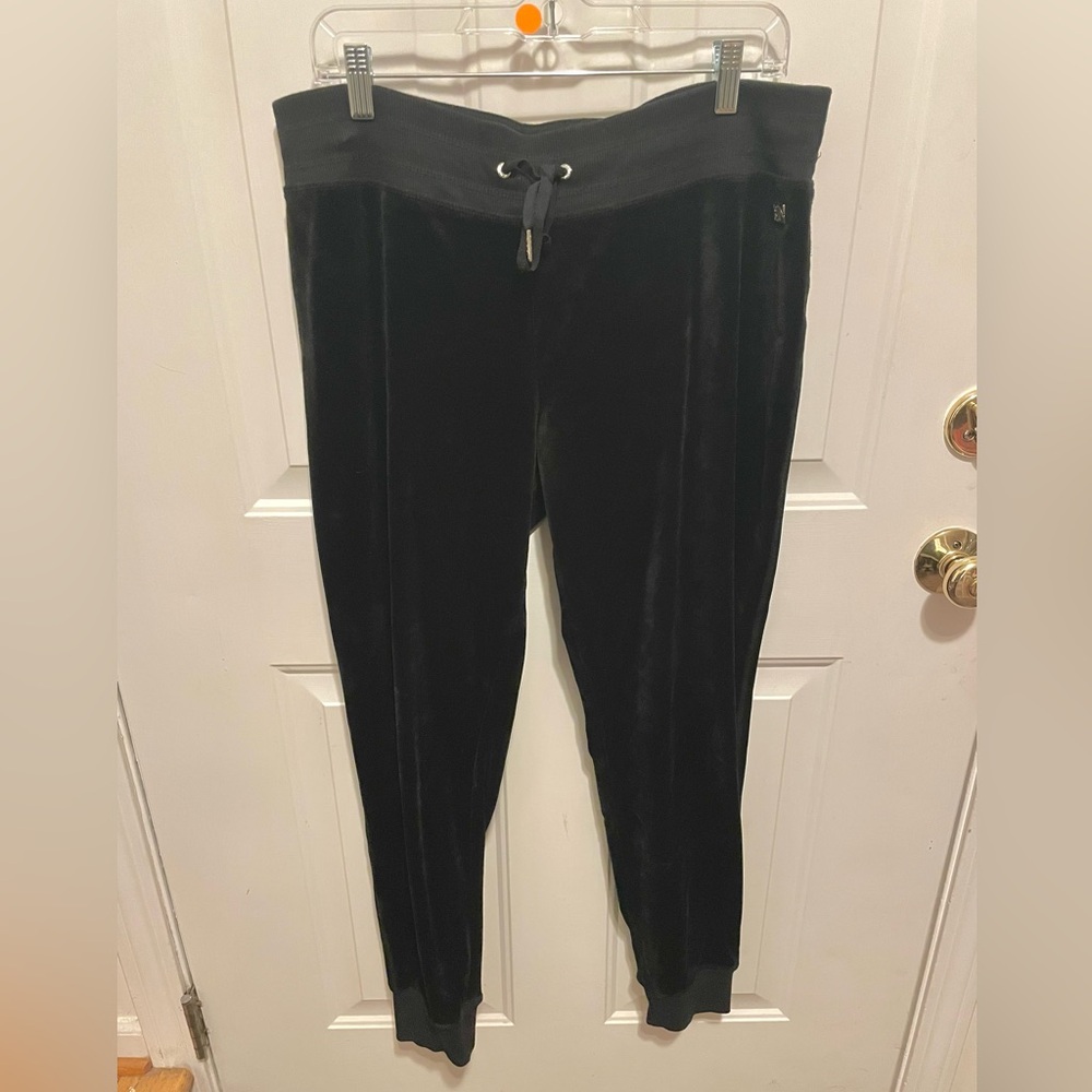 Calvin Klein black velour jogger
